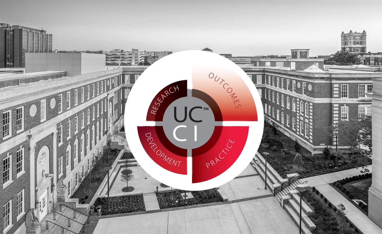 UCCI Logo on top of image of CECH building