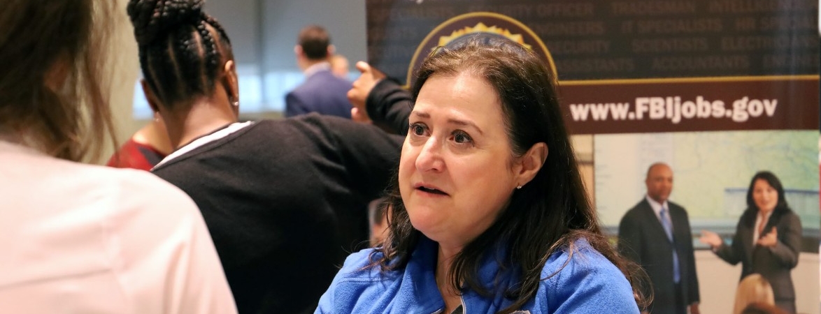 University of Cincinnati students and staff engage at a job fair